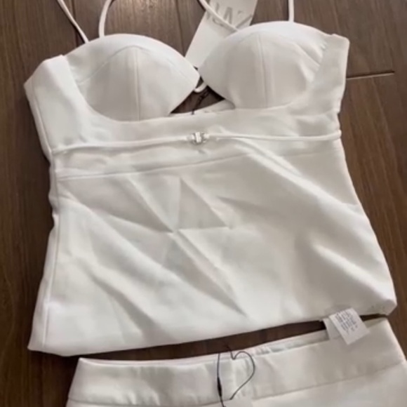 Zara White Women's Boot Cut Pants & Jumpsuit Set - Picture 2 of 6